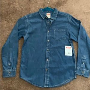 Boys Wrangler Denim Button Down Shirt